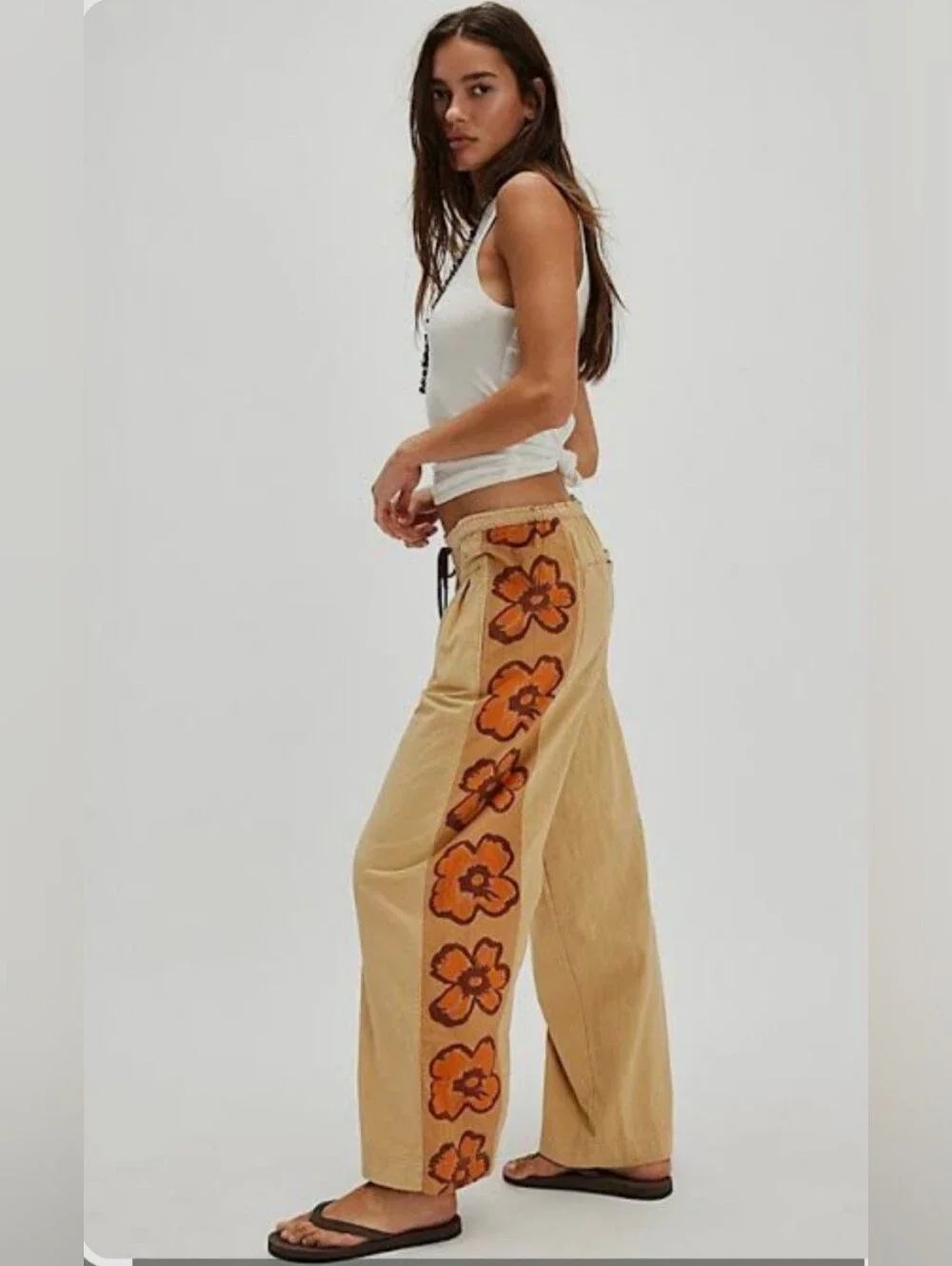 Free People Hudson Canyon Side Print Drawstring Pants Large